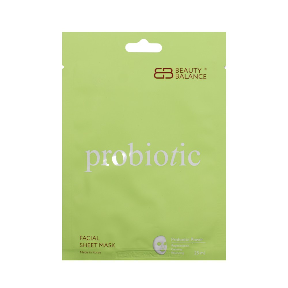 Маска для лица Beauty Balance Fasial Mask Sheet Probiotic Питающая с Пробиотиком 25 г