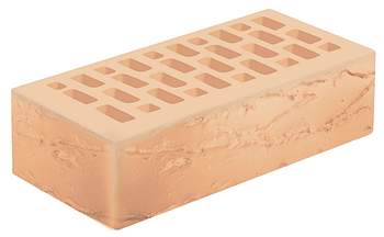 Кирпич одинарный (1НФ), 250х120х65 мм, Слоновая кость, руст