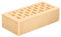 Кирпич одинарный (1НФ), 250х120х65 мм, Слоновая кость, риф