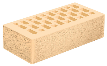 Кирпич одинарный (1НФ), 250х120х65 мм, Слоновая кость, риф