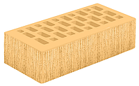 Кирпич одинарный (1НФ), 250х120х65 мм, Янтарь, береста