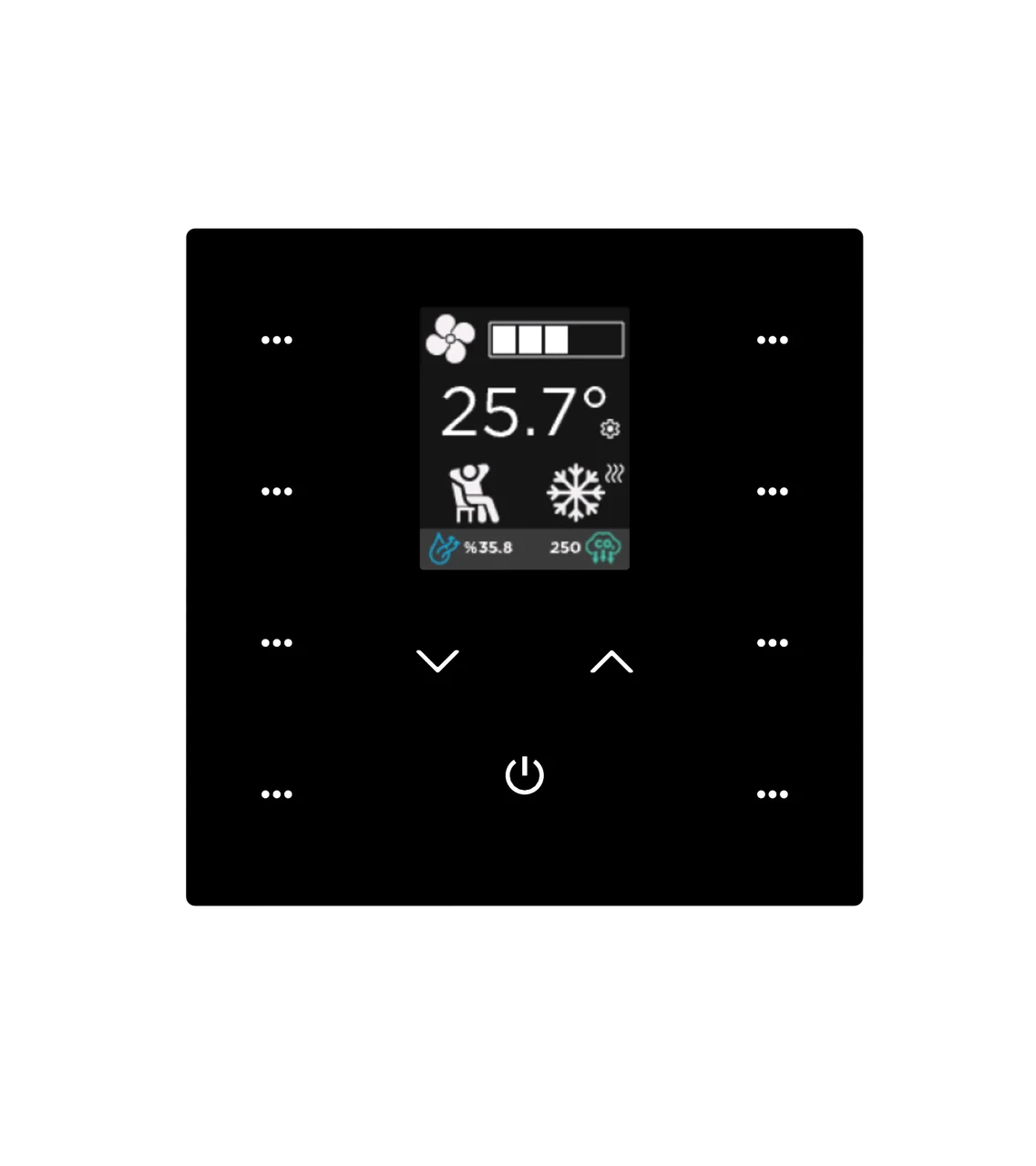 IX2 2" KNX Touch Panel 2-4-8 Button, Black w/LCD / Сенсорная панель KNX iX2 - 2" LCD, Черный