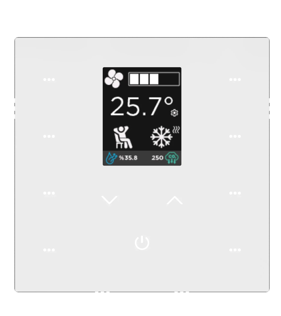 IX2 2" KNX Touch Panel 2-4-8 Button, White w/LCD+AQI / Сенсорная панель KNX iX2 - 2" LCD+AQI, Белый