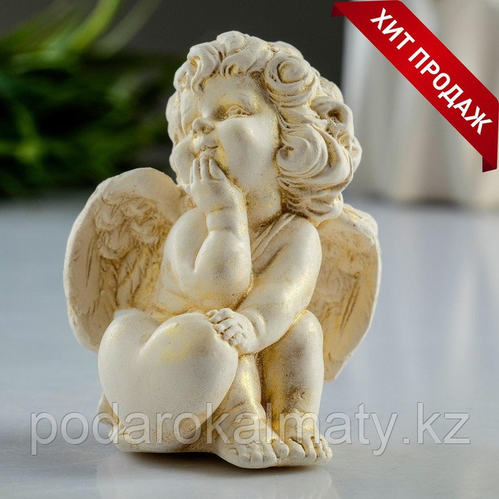 Фигура "Ангел с сердцем" позолота, 6х8х5см, фото 1