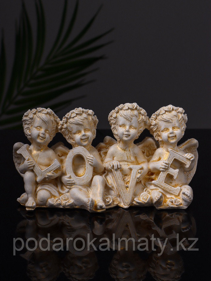 Фигурка гипс «Ангелы Love», 7×13×5 см, позолота, фото 1