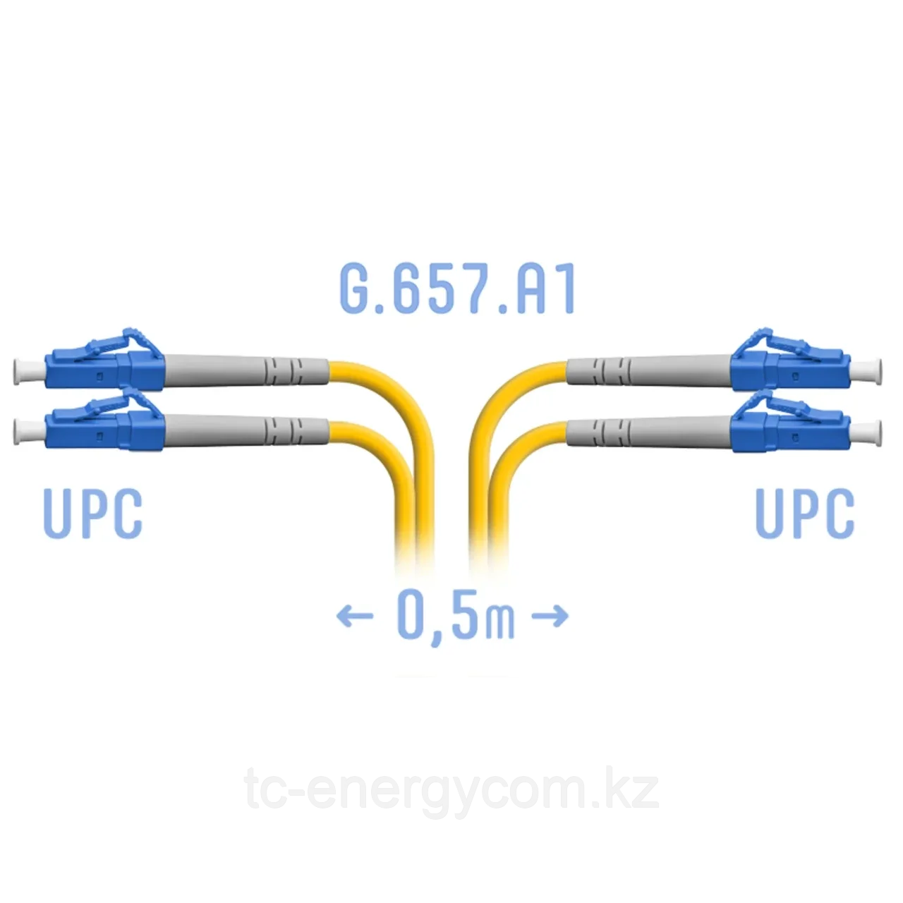 Патчкорд оптический B-Optix LC/UPC SM G.657.A1 Duplex 0,5 метра