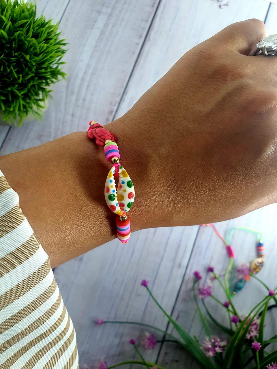 Пляжный браслет с черепашкой мультикор