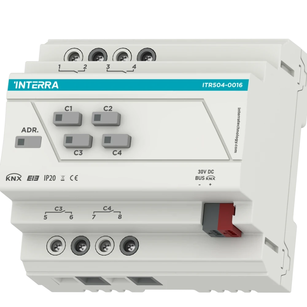 Interra Combo KNX Actuator - 4 Channel 16A / Релейный актуатор Interra KNX - 4-канальный 16A, фото 1