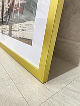 Рамка 60х40 см Золотистая, с легкой текстурой дерева, фото 3