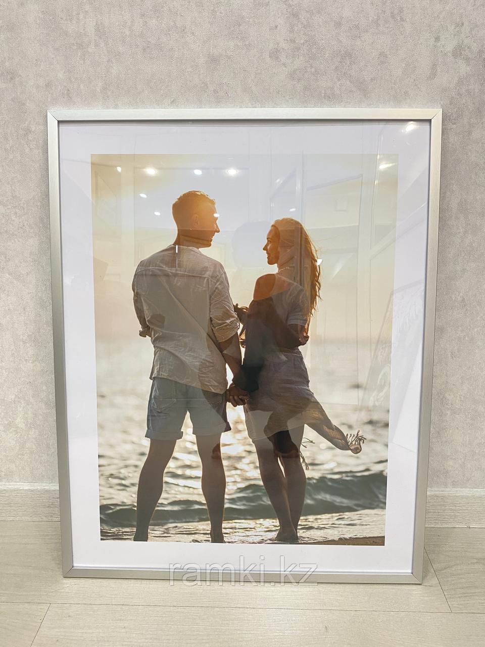 Рамка 70х50 см Серая тонкая