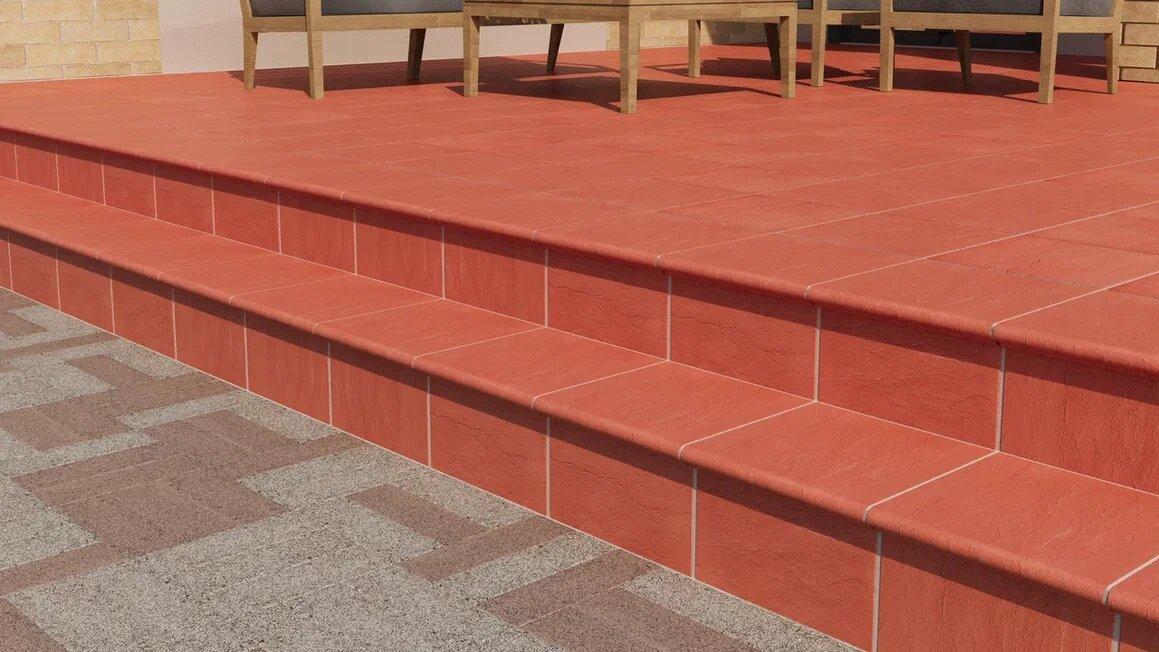 Клинкерные ступени 320×330×14 мм (гладкая фактура, цвета Вишня, Шоколад, Дюна, Пальмира), фото 1