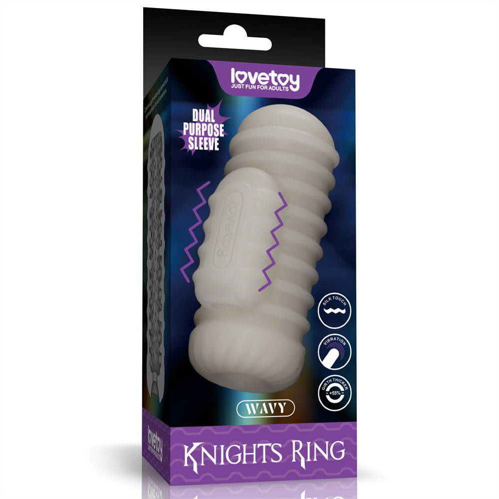 Мастурбатор-насадка с вибрацией Lovetoy Knights Ring Wavy (13,5*5,5 см), фото 1