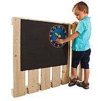 Черная доска с часами, для рисования мелками