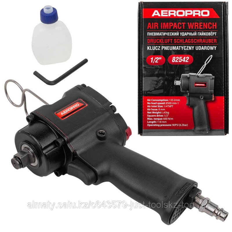 Forsage Пневмогайковерт ударный ''Compact''с реверсом и регулировкой усилия 1/2''(600Hм, 8500 об/мин,6.3bar,, фото 1