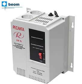 Стабилизатор Ресанта ACH-1000Н/1-Ц LUX (1кВт | 220 В | 5-7 мс | ~8% от 140 до 260 В | Вес, кг 3.72 | настенный)
