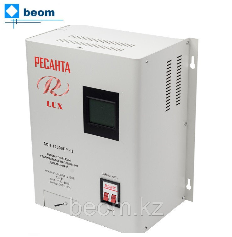 Стабилизатор Ресанта ACH-12000Н/1-Ц LUX ( 12 кВт | 220 В | 5-7 мс | ~8% от 140 до 260 В | Вес, кг 19.99 | настенный), фото 1