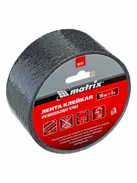 Лента противоскользящая Matrix 50ммх5м черная 88707