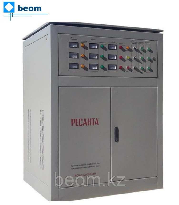 Стабилизатор напряжения РЕСАНТА АСН-400000/3-ЭМ ( 400 кВт | 380В | 240 В - 430 В | Точность, %2 | В/с 40 | ≤0,5 | Вес 1650 кг )