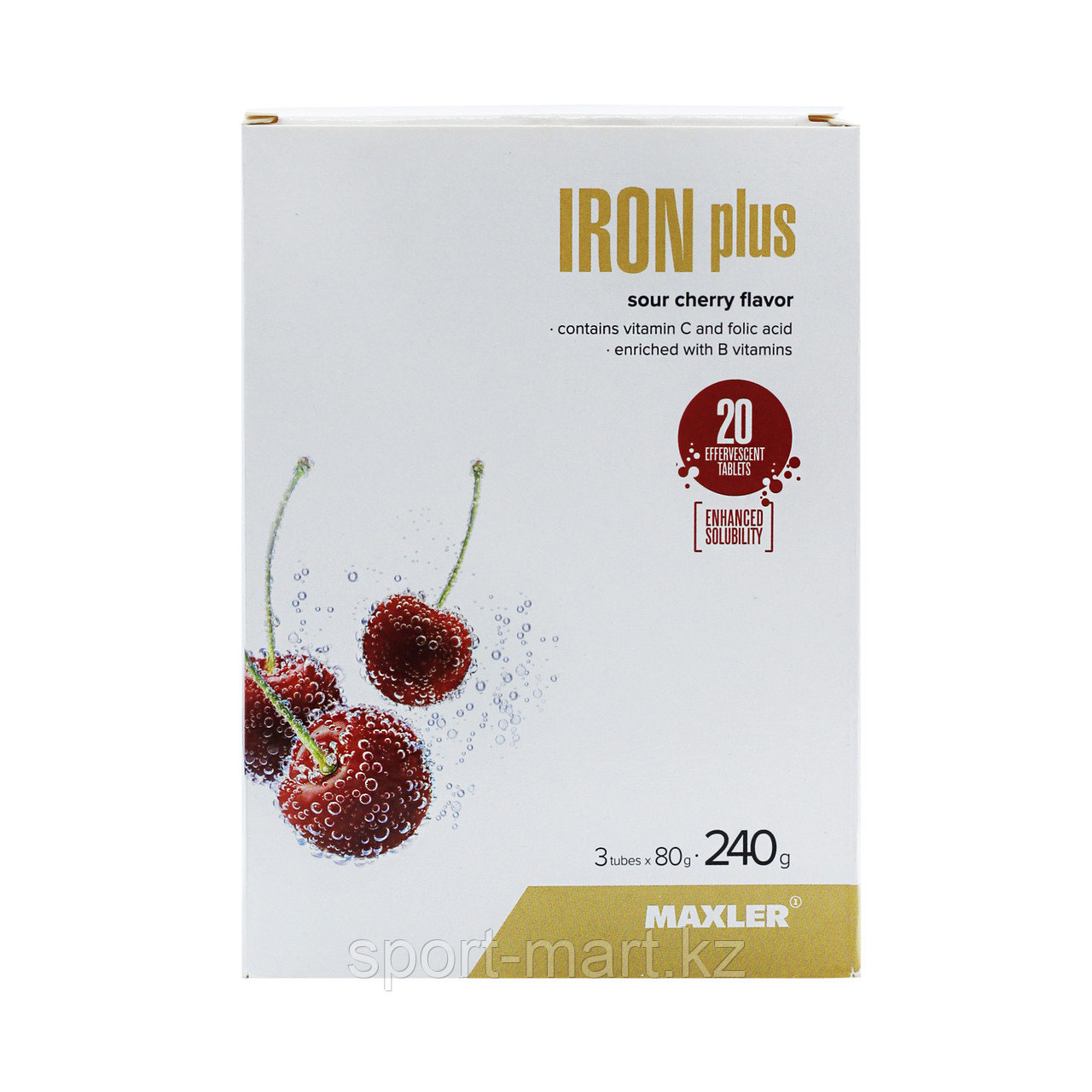 Витаминно-минеральный комплекс Maxler Iron Plus Effervescent 3 тубуса по 20 таблеток, фото 1