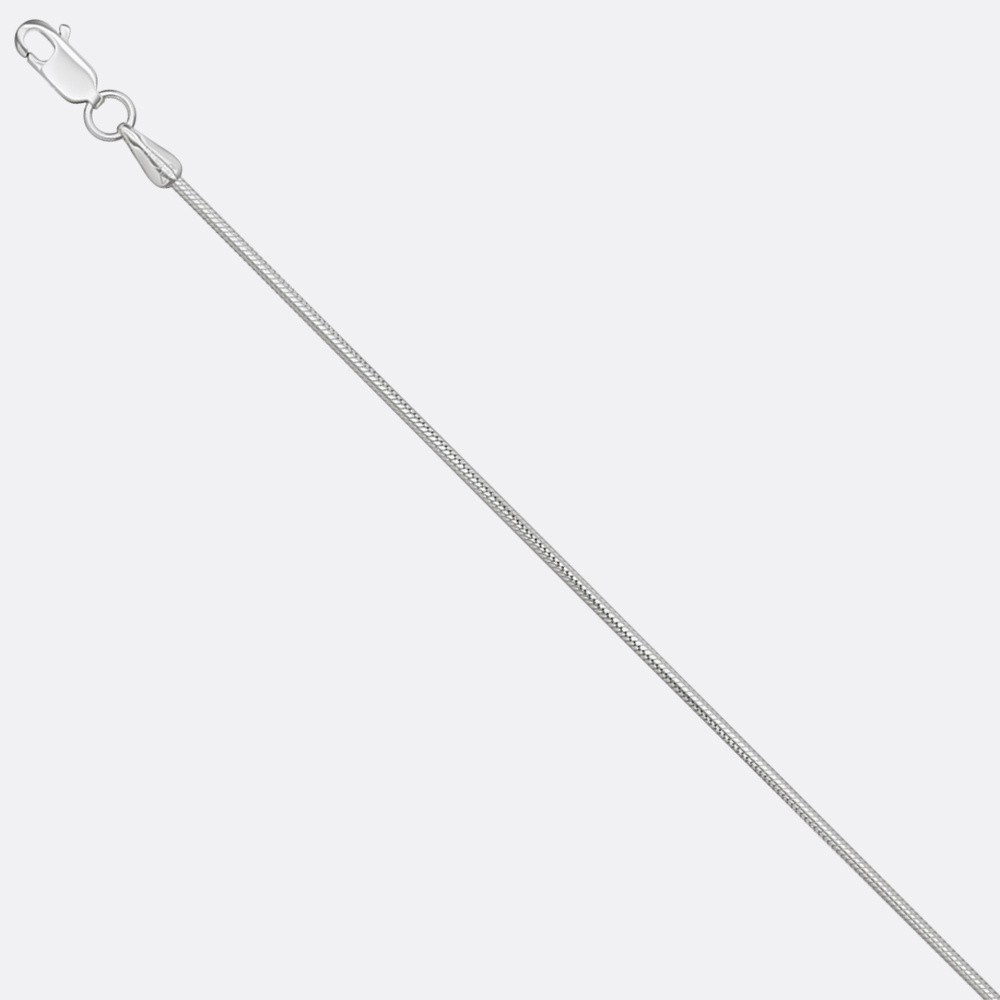 Цепь КРАСЦВЕТМЕТ НЦ 22-078Ю-4_к длина 55 см, вес 3.87 г серебро, плетение снейк, фото 1