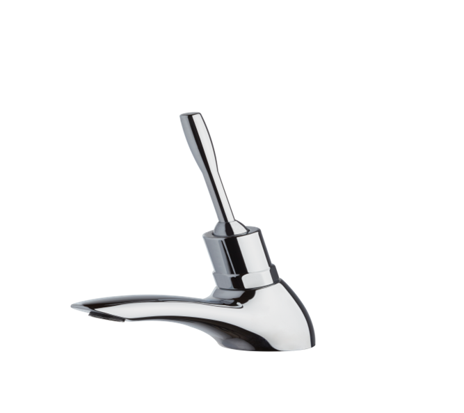 Одноводный самозакрывающийся смеситель для раковины с рычажным управлением