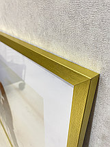 Рамка 100х100 см Золотистая, с легкой текстурой дерева, фото 3