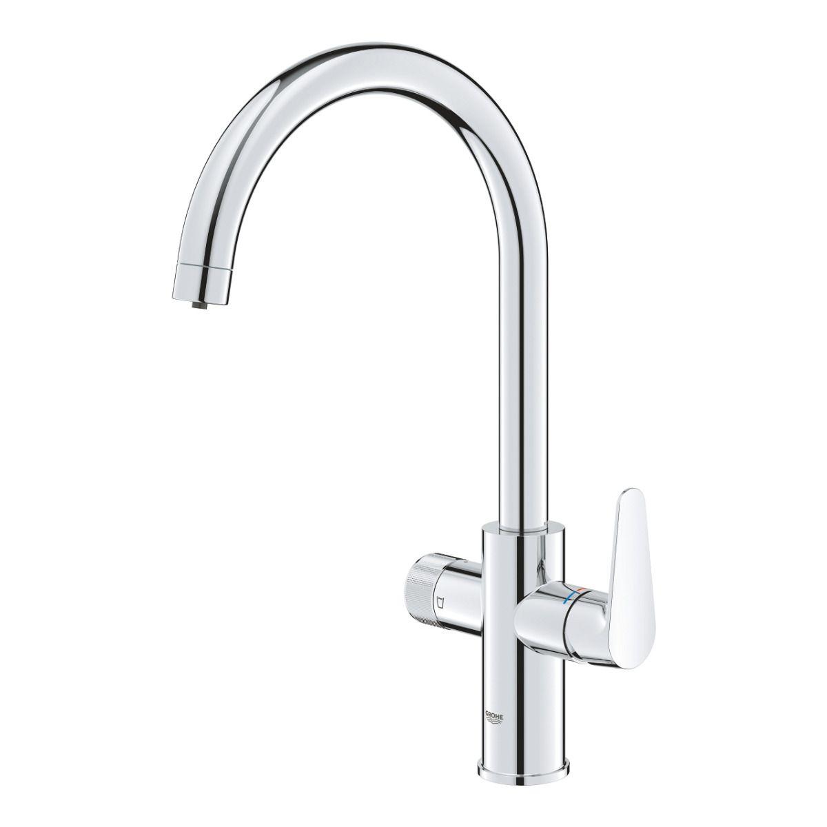 Смеситель для кухни GROHE Blue Pure BauCurve 30580000, с возможностью подключения фильтра, хром
