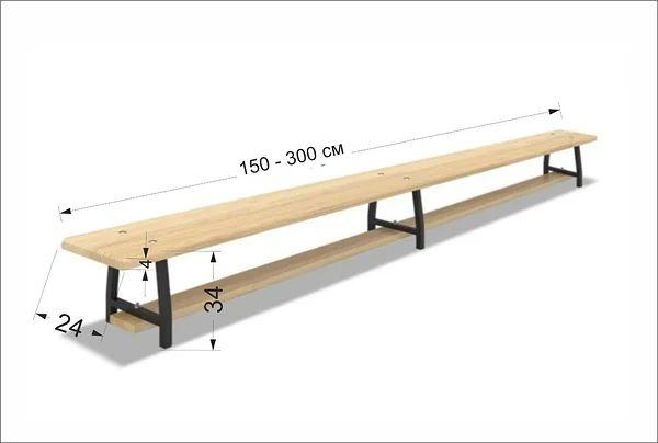 Скамья гимнастическая Стандарт 300*24*34 (брус 4см)