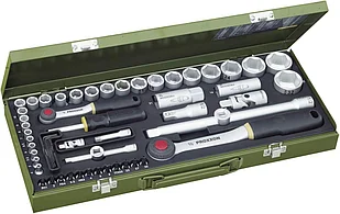 23040 Proxxon Набор головок 55 предметов, шлицы 1/2 И 1/4