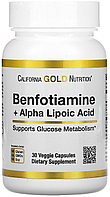 California Gold Nutrition БАД Benfotiamine +Alpha Lipoic Acid 30 капсул