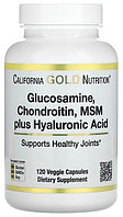 California Gold Nutrition Глюкозамин, хондроитин и МСМ с гиалуроновой кислотой капсулы 120 шт