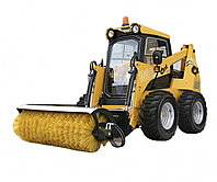 Аренда мини-погрузчика с коммунальной щёткой в Алматы и области