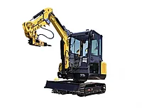 Аренда мини-экскаватора с гидромолотом демонтаж в стеснённых условиях, на крышах и в подвалах