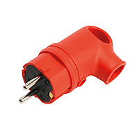 Вилка угловая с/з STEKKER, RPG16-21-442 (В 16-002), каучук, 250В, 16A, IP44, красный