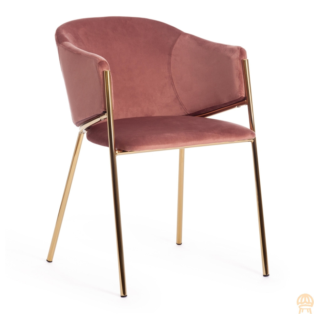 Tetchair Кресло KRONOS mod. 8158 металл/вельвет, коралловый/золотые ножки, V062-23, фото 1
