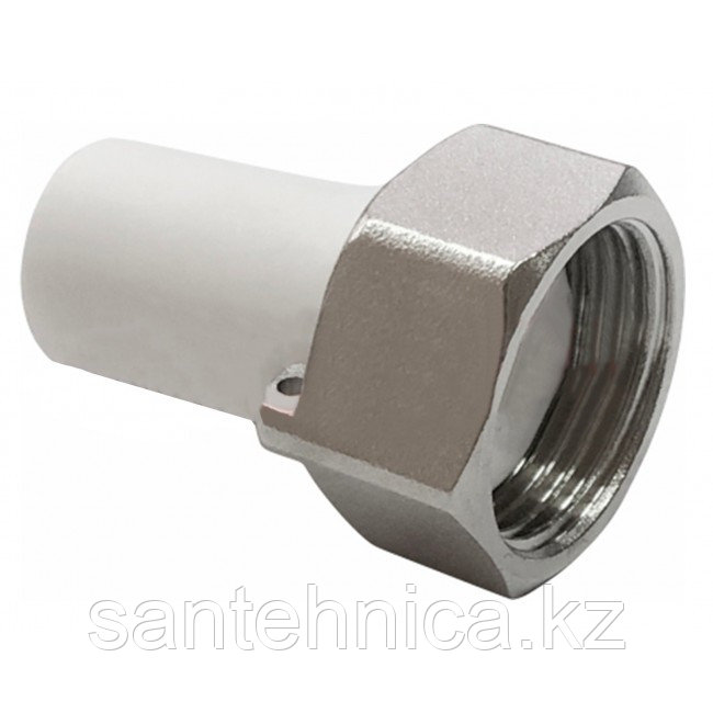 Штуцер с накидной гайкой под пломбу 20x3/4" (300/30) (Valfex) БЕЛЫЙ