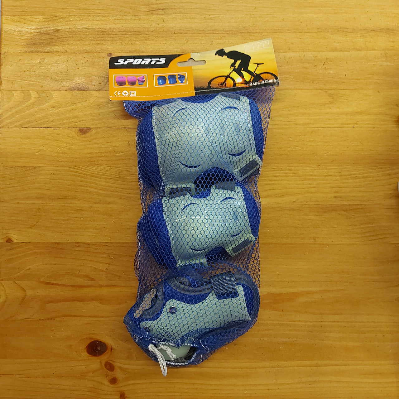 Комплект спортивной защиты для детей 3 в 1. Набор. Подростковые наколенники, нарукавники, налокотники. Синие., фото 1