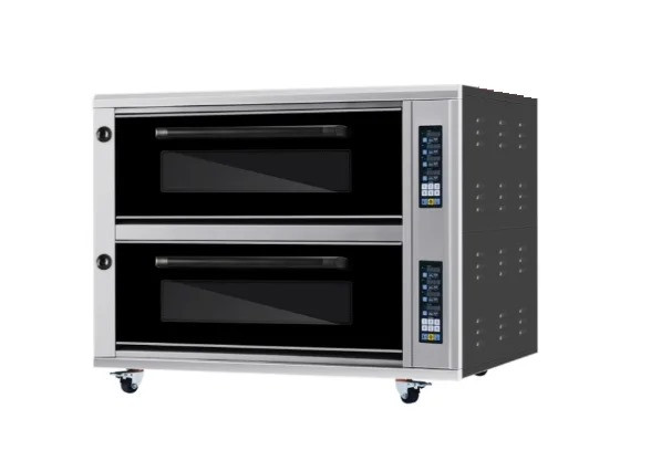 Двухярусный жарочный шкаф с паром и каменными плитами 2х4 .