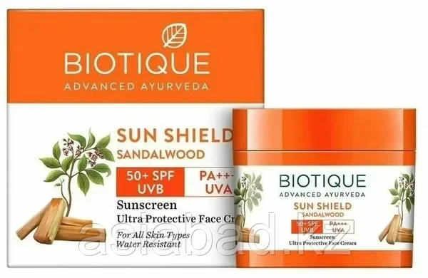 BIOTIQUE CREAM SANDALWOOD SPF 50+  - Солнцезащитный крем для лица Сандал 50GM, фото 1