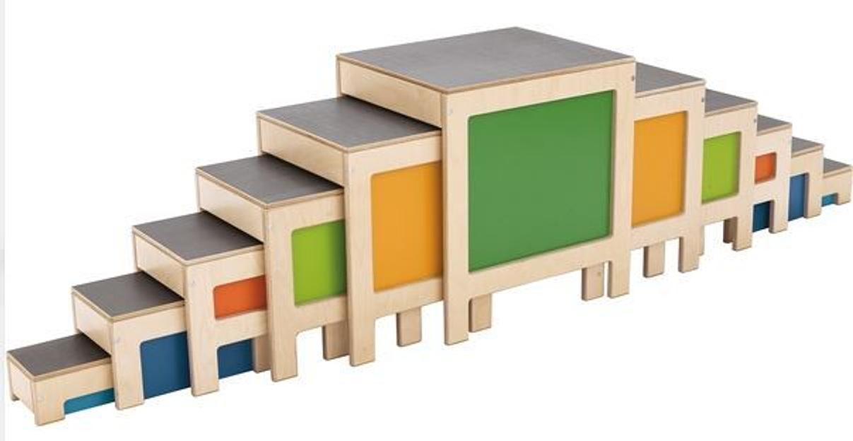 Платформа «Ступени» Складная / Цветная «Радуга» Комплект из 11 цветных ступенек, фото 1