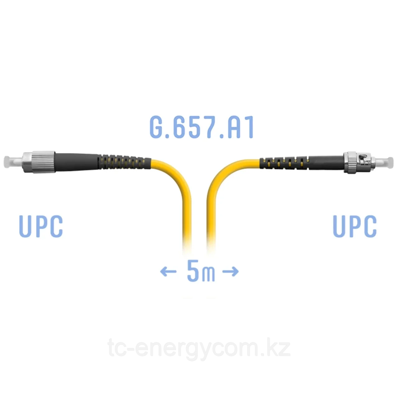 Патчкорд оптический FC/UPC-ST/UPC SM G.657.A1 5 метров, фото 1