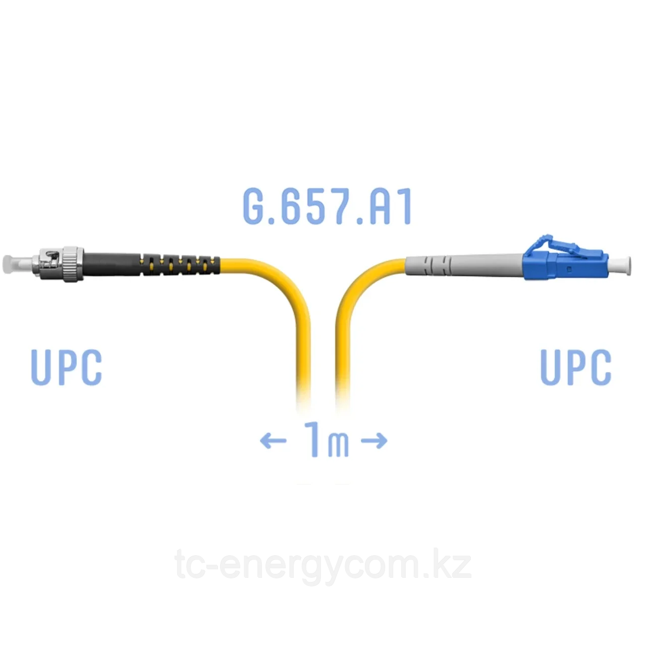Патчкорд оптический LC/UPC-ST/UPC SM G.657.A1 1 метр, фото 1