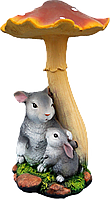 Статуэтка Зайцы под грибом Н-29см ФП317
