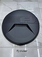 Чехол запасного колеса FJ Cruiser 2006-22 с надписью (Черный цвет)