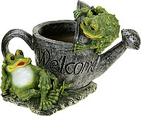 Статуэтка кашпо Лейка с лягушками Н-30см КП134