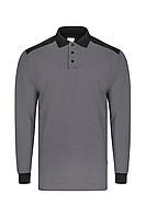 Двухцветная рубашка-поло с длинными рукавами и эластичным кроем