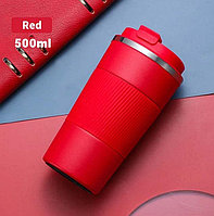 Термокружка с манжетой 500мл красная