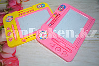 Детская доска для рисования магнитная с ручкой и штампиками 21х27.5 см