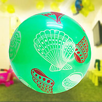 Мячик надувной детский с ракушками d=22 зеленый