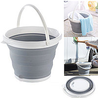 Ведро складное 10 литров серое